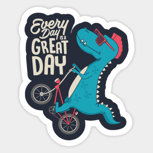 Dinosaur on Bicycle! Sticker